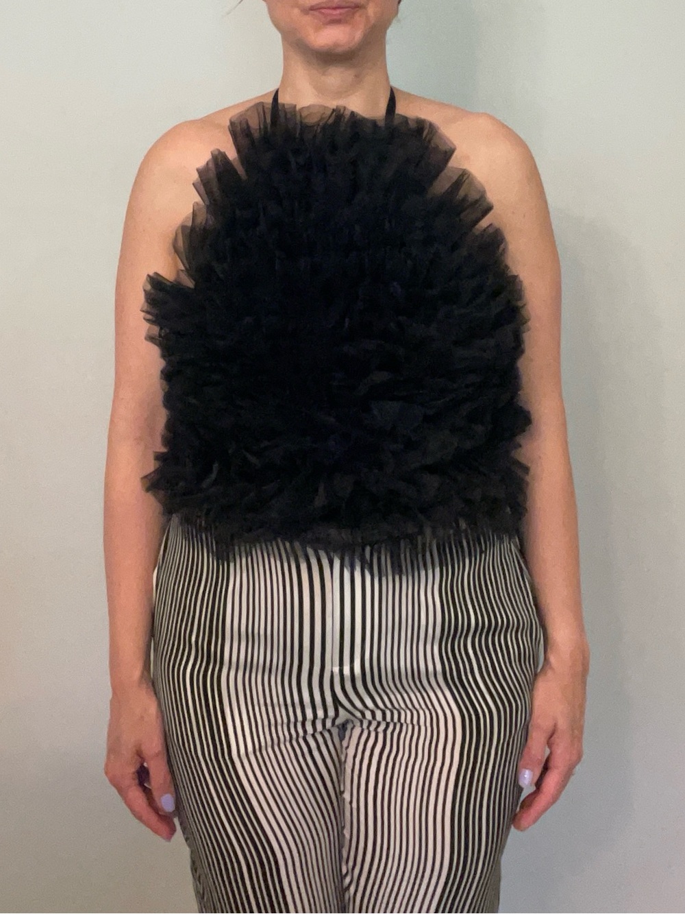 Zara Tulle Voluminous Cropped Ruffle Top NWT